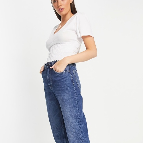 Abercrombie & Fitch short sleeve angel sleeve smock bottom top Black Size S New - Picture 2 of 9